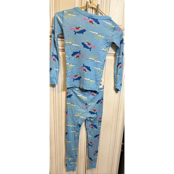 Hanna Andersson Kids Long John 100% Organic Cotton Pajama Set Multicolor Sz 6-7 - Picture 4 of 8